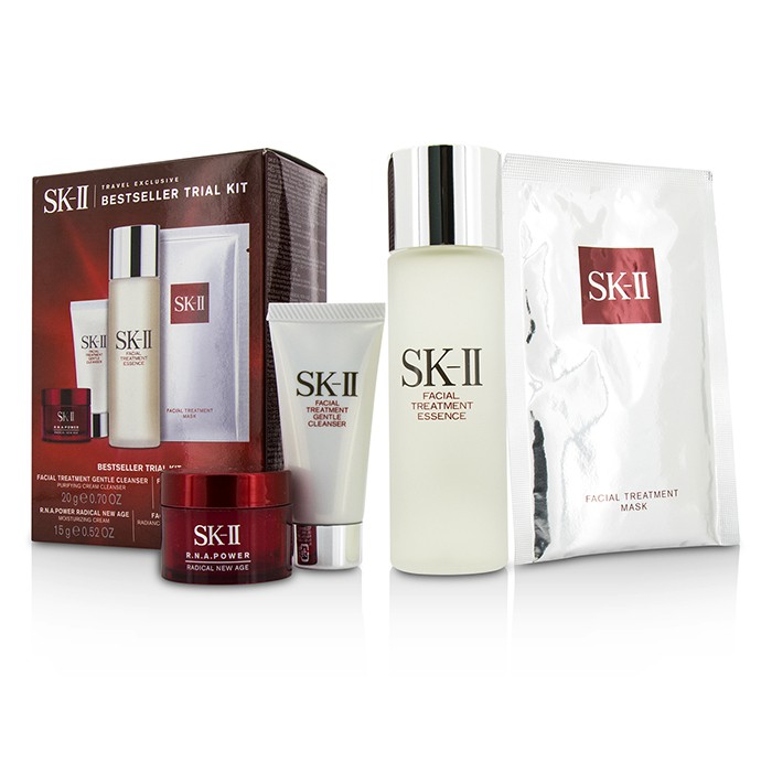 SK II Zestaw Bestseller Trial Kit: Cleanser 20g/0.7oz + Essence 75ml/2.53oz + Cream 15g/0.52oz + Mask 1pc 4pcsProduct Thumbnail