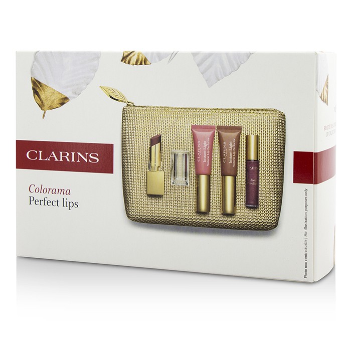 クラランス Clarins Colorama Perfect Lips Collection: 1x Rouge Eclat, 2x Lip Perfector, 1x Gloss Prodige, 1x Bag 4pcs+1bagProduct Thumbnail