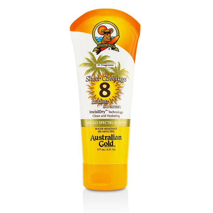 Australian Gold Sheer Coverage Lotion Sunscreen Broad Spectrum SPF 8 177ml/6ozProduct Thumbnail