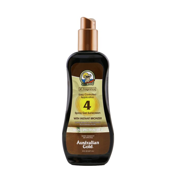 Australian Gold Spray Gel Sunscreen Broad Spectrum SPF 4 with Instant Bronzer 237ml/8ozProduct Thumbnail