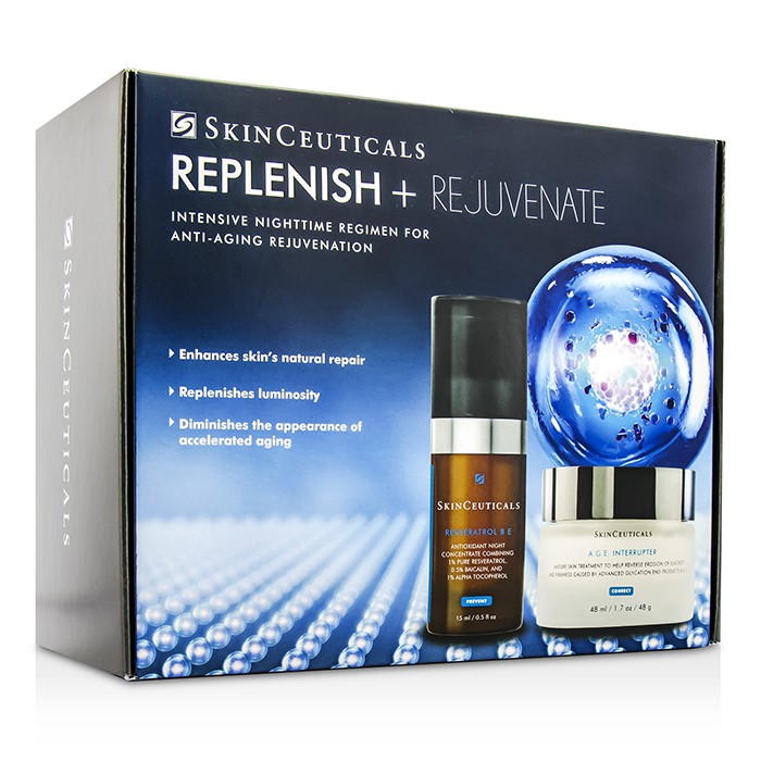 SkinCeuticals 修麗可 Replenish + Rejuvenate Set: A.G.E. Interrupter 48ml/1.7oz + Resveratrol B E 15ml/0.5oz 2pcsProduct Thumbnail