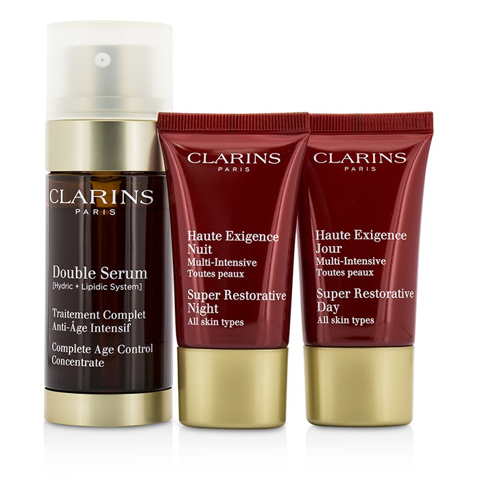 Clarins Super Restorative Skin Boosters: Double Serum 30ml + Day Cream 1 3pcsProduct Thumbnail