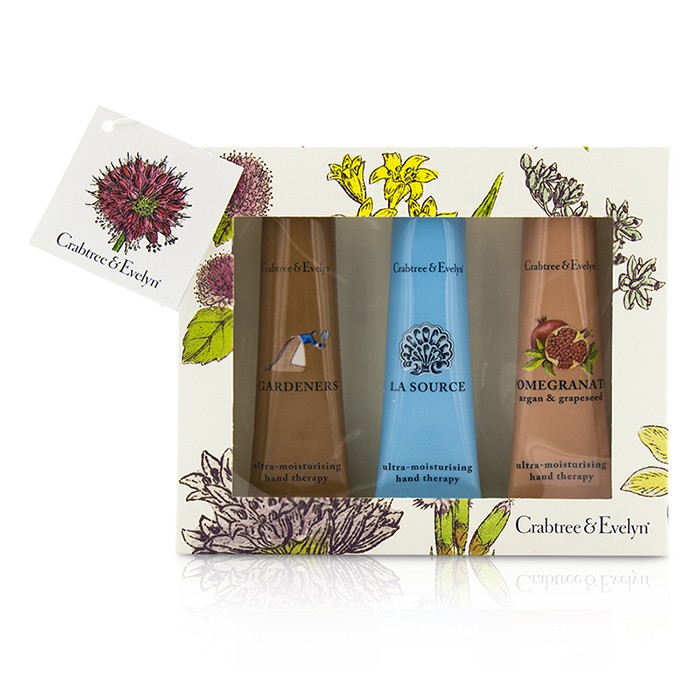 Crabtree & Evelyn Ultra-Moisturising Hand Therapy Set: Gardeners 50g + La Source 50g + Pomegranate, Argan & Grapeseed 50g 3pcsProduct Thumbnail