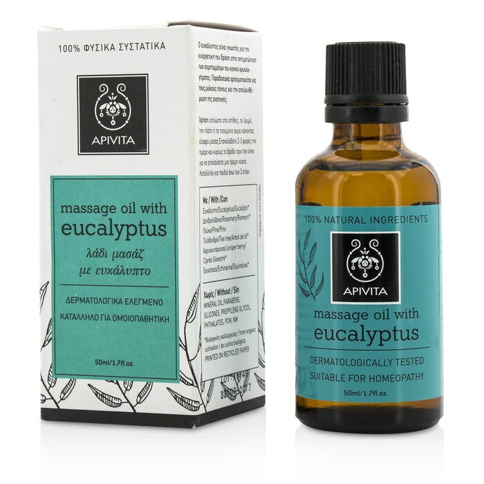 Apivita 艾蜜塔 尤加利按摩油 Massage Oil With Eucalyptus 50ml/1.7ozProduct Thumbnail