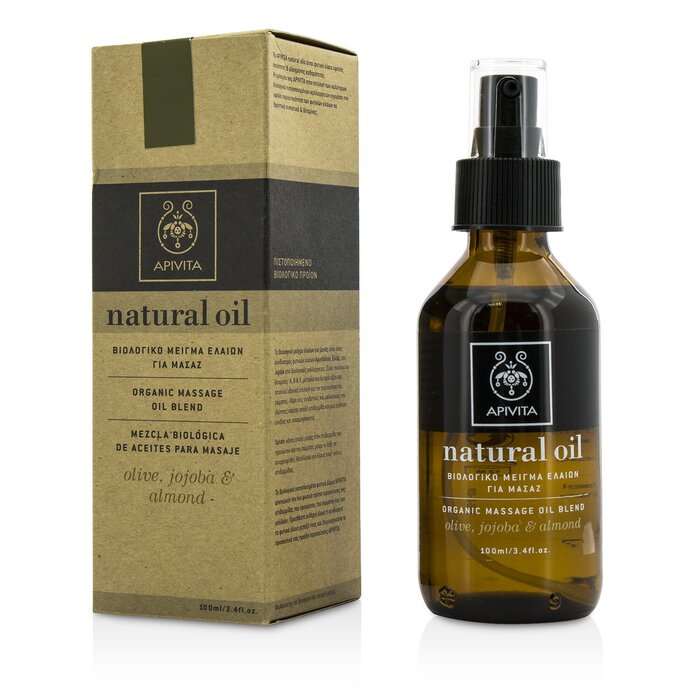 Apivita Olejek do ciała Natural Oil - Olive, Jojoba & Almond Organic Massage Oil Blend 100ml/3.4ozProduct Thumbnail