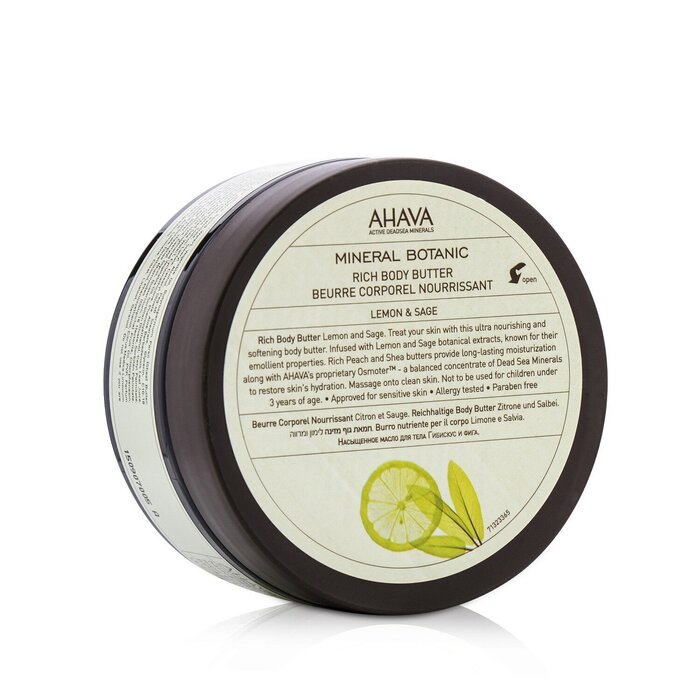 Ahava Mineral Botanic Rich Body Butter - Lemon & Sage 235g/8ozProduct Thumbnail