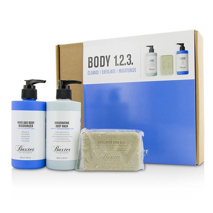バクスターオブカリフォルニア Baxter Of California Body 1.2.3 Kit: Body Wash 300ml + Hand & Body Moisturizer 300ml + Body Bar 198g 3pcsProduct Thumbnail