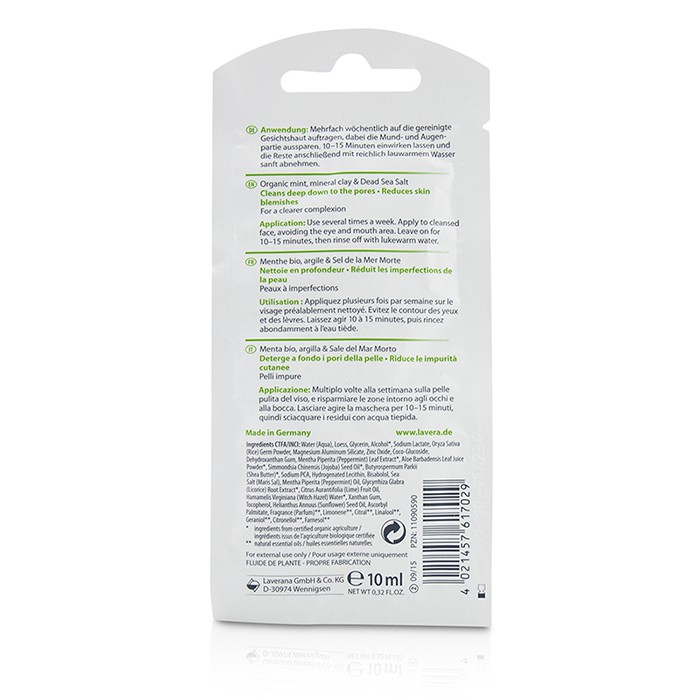 Lavera Purifying Mask - Organic Mint 10ml/0.32ozProduct Thumbnail