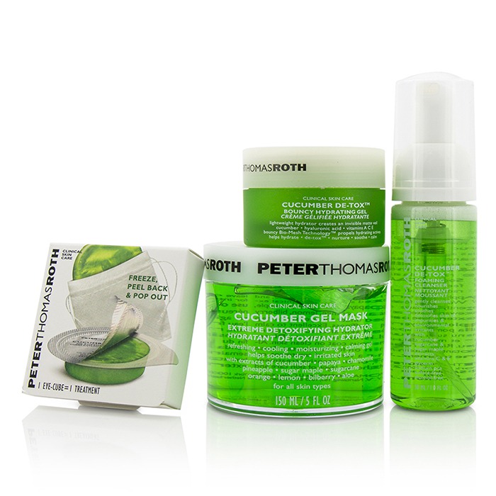 ピーター・トーマス・ロス Peter Thomas Roth Cucumber Detox Kit: Gel Mask 150ml/5oz + Foaming Cleanser 30ml/1oz + Hydrating Gel 15ml/1oz + Eye-Cu 4pcsProduct Thumbnail