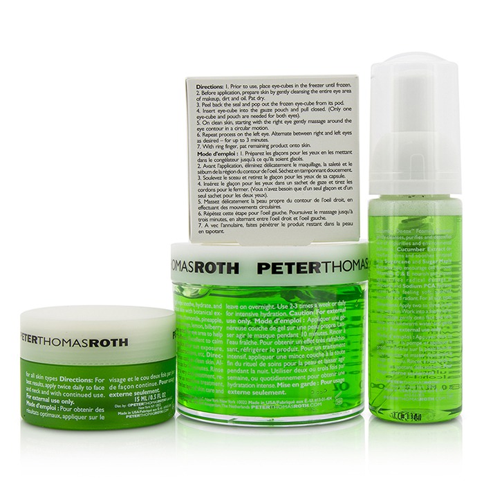 ピーター・トーマス・ロス Peter Thomas Roth Cucumber Detox Kit: Gel Mask 150ml/5oz + Foaming Cleanser 30ml/1oz + Hydrating Gel 15ml/1oz + Eye-Cu 4pcsProduct Thumbnail