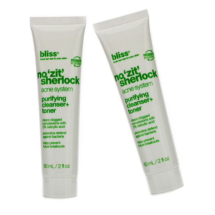 Bliss No 'Zit' Sherlock Purifying Cleanser + Toner Duo Pack 2x60ml/2ozProduct Thumbnail