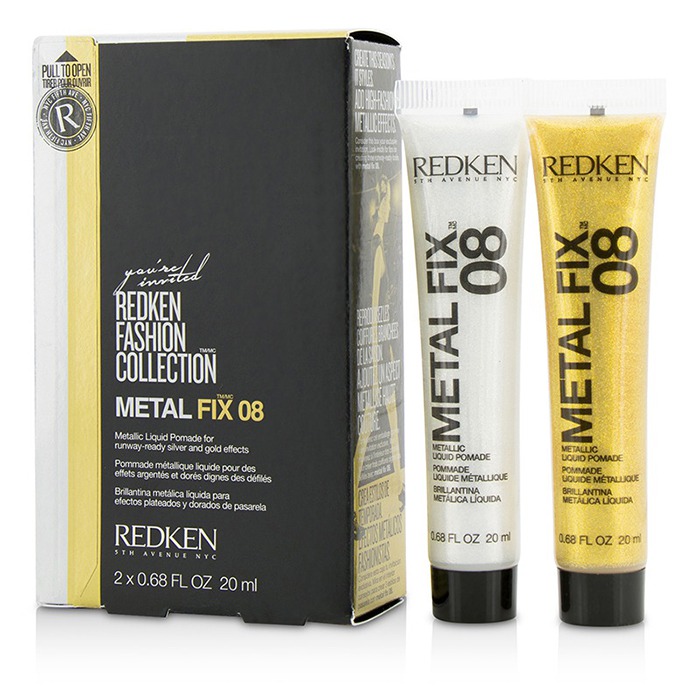 Redken Płynna pomada Fashion Collection Metal Fix 08 Metallic Liquid Pomade (For Runway-Ready Silver and Gold Effects) 2x20ml/0.68ozProduct Thumbnail