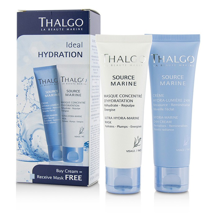 Thalgo Ideal Hydration Kit: Hydra-Marine 24H Cream 50ml + Ultra Hydra-Marine Mask 50ml 2pcsProduct Thumbnail