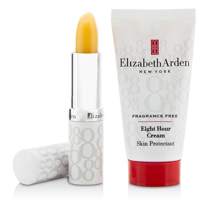 Elizabeth Arden 雅頓 八小時修護套裝: 8小時持久護膚霜 不含香料 28g/1oz + 8小時潤唇膏 SPF 15 3.7g/0.13oz + 袋 2件+1袋Product Thumbnail