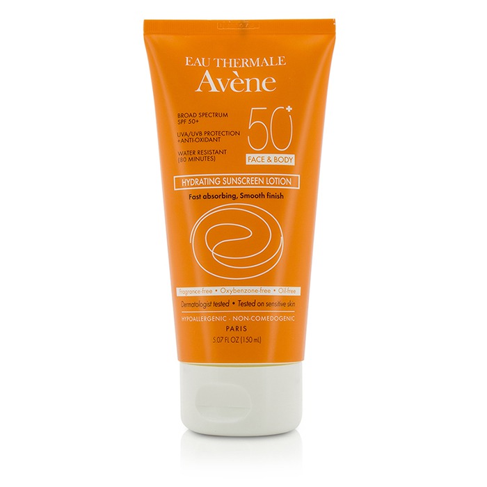 Avene Hydrating Sunscreen Lotion SPF 50 For Face & Body - 80 Minutes Water Resistant 150ml/5.07ozProduct Thumbnail
