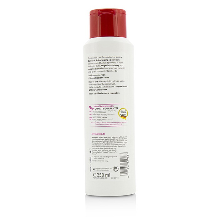 Lavera Organic Cranberry & Organic Avocado Colour & Shine Shampoo (For Colour-Treated Hair) 250ml/8.3ozProduct Thumbnail