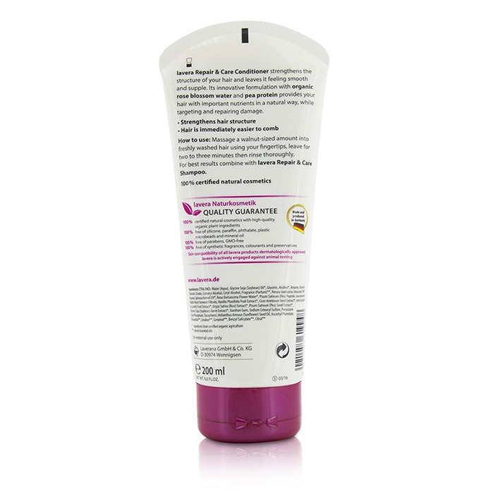 Lavera Organic Rose & Pea Protein Repair & Care Conditioner (for tørt, skadet hår) 200ml/6.6ozProduct Thumbnail