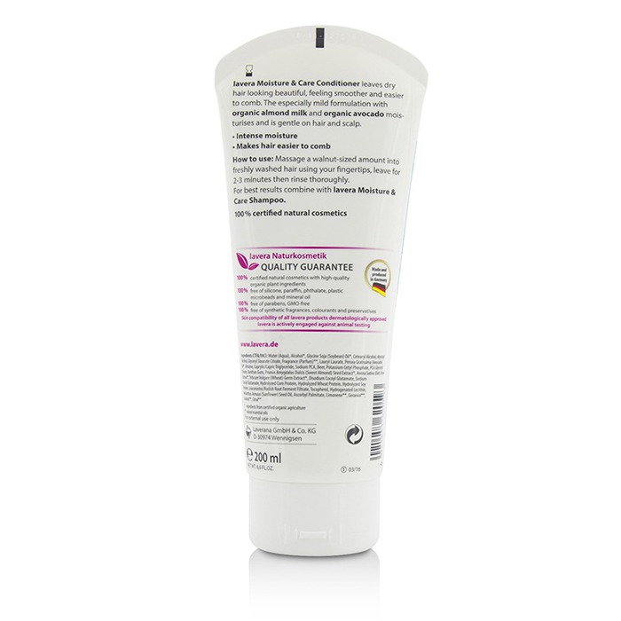 Lavera Basis Sensitiv Organic Almond Milk & Organic Avocado Moisture & Care Conditioner (for tørt hår og sensitiv hodebunn) 200ml/6.6ozProduct Thumbnail