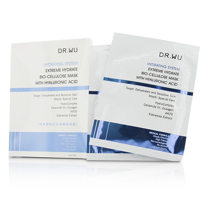 ドクターウー DR.WU Hydrating System Extreme Hydrate Bio-Cellulose Mask With Hyaluronic Acid 3pcsProduct Thumbnail