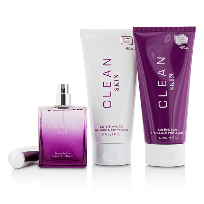 クリーン Clean Clean Skin Coffret: Eau De Parfum Spray 60ml/2.14oz + Bath & Shower Gel 177ml/6oz + Body Lotion 177ml/6oz 3pcsProduct Thumbnail