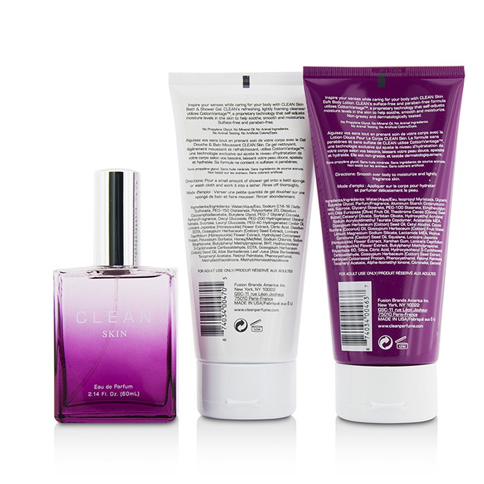 クリーン Clean Clean Skin Coffret: Eau De Parfum Spray 60ml/2.14oz + Bath & Shower Gel 177ml/6oz + Body Lotion 177ml/6oz 3pcsProduct Thumbnail