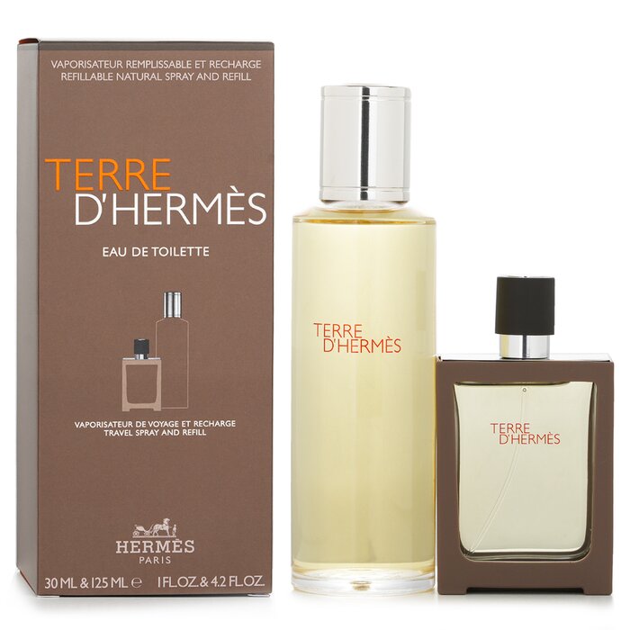 Hermes Terre D'Hermes Туалетная Вода Спрей Заполняемая 30мл/1унц + Запасной Блок 125мл/4.2унц 2pcsProduct Thumbnail