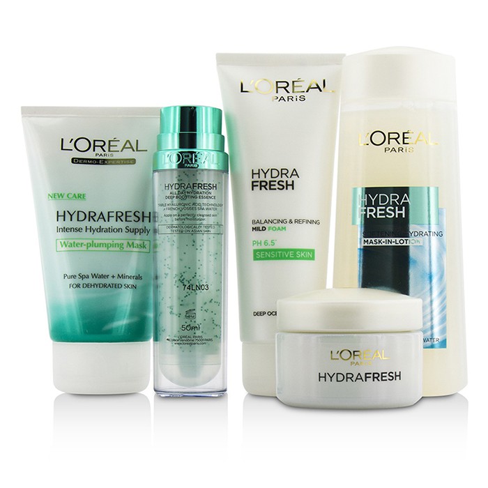 L'Oreal Hydrafresh Spa Experience Set: Mask-In Lotion + Essence + Emulsion + Mask + Mild Foam +Pouch (Exp. Date: 07/2017) 5pcs+1bagProduct Thumbnail