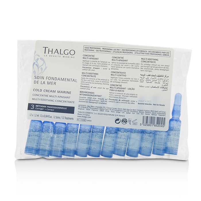 Thalgo Cold Cream Marine Мульти-Успокаивающий Концентрат - для Сухой, Чувствительной Кожи (Салонный Размер; в Упаковке) 12x1.2ml/0.04ozProduct Thumbnail