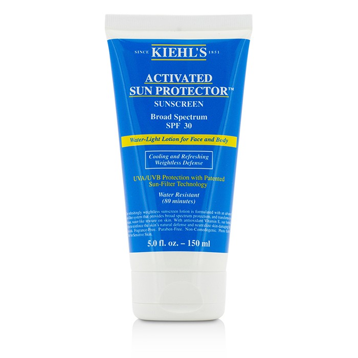 Kiehl's Activated Sun Protector Water-Light Lotion For Face And Body Sunscreen SPF30 150ml/5ozProduct Thumbnail