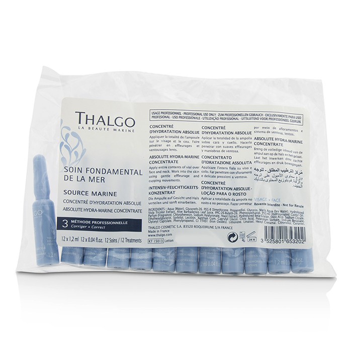 Thalgo Source Marine Absolute Hydra-Marine Concentrate (salongstørrelse; In Pack) 12x1.2ml/0.04ozProduct Thumbnail