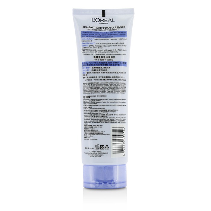 L'Oreal Sea-Salt Whip Foam Cleanser With Bergamot Extract - For Combination Skin 125ml/4.2ozProduct Thumbnail