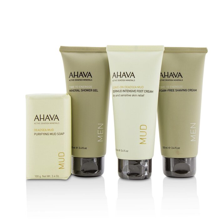 Ahava Men's Care Set: Shaving Cream 100ml + Mineral Shower Gel 100ml + Dermud Intensive Foot Cream 100ml + Purifying Mud Soap 100g 4pcsProduct Thumbnail