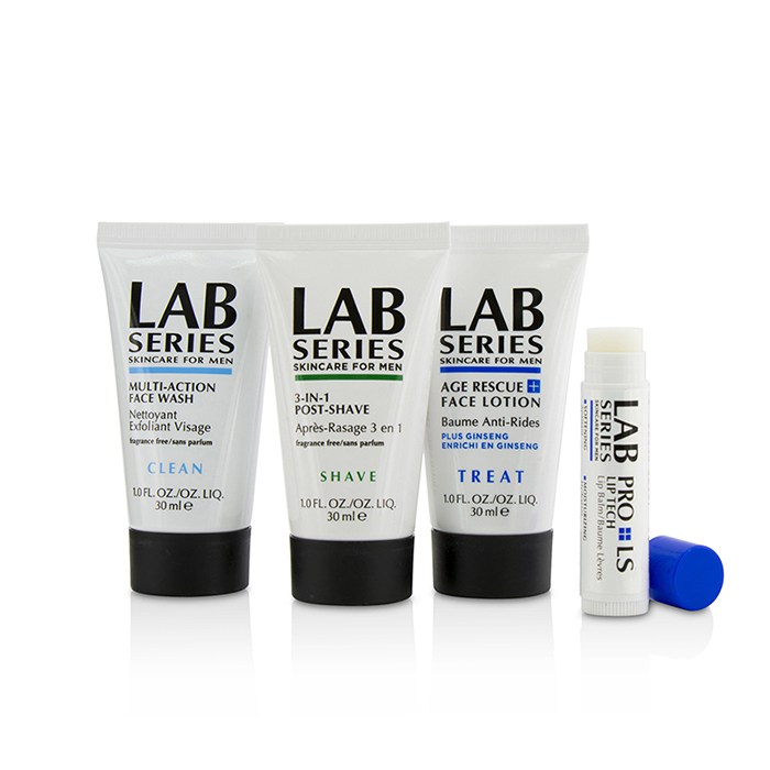 Lab Series Lab Series The Starter Series : Multi-Action Face Wash 30ml + Face Lotion 30ml + Post Shave 30ml + Lip Balm 4.3g 4pcsProduct Thumbnail