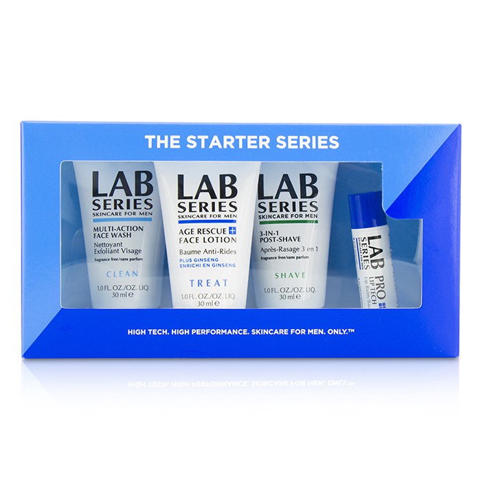 Lab Series Lab Series The Starter Series : Multi-Action Face Wash 30ml + Face Lotion 30ml + Post Shave 30ml + Lip Balm 4.3g 4pcsProduct Thumbnail
