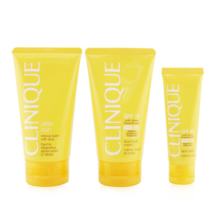 Clinique Summer In Clinique Coffret: Face Cream SPF 40 50 ml + Face/Body Cream SPF 15 150 ml + After Sun Rescue Balm With Aloe 150 ml 4pcsProduct Thumbnail