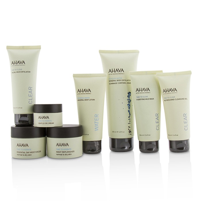 Ahava Essential Beauty Case: Body Exfoliator+Body Lotion+Cleanser+Facial Exfoliator+Mask+Day Cream+Night Cream+Eye Cream+Gray Bag 8pcs+1bagProduct Thumbnail
