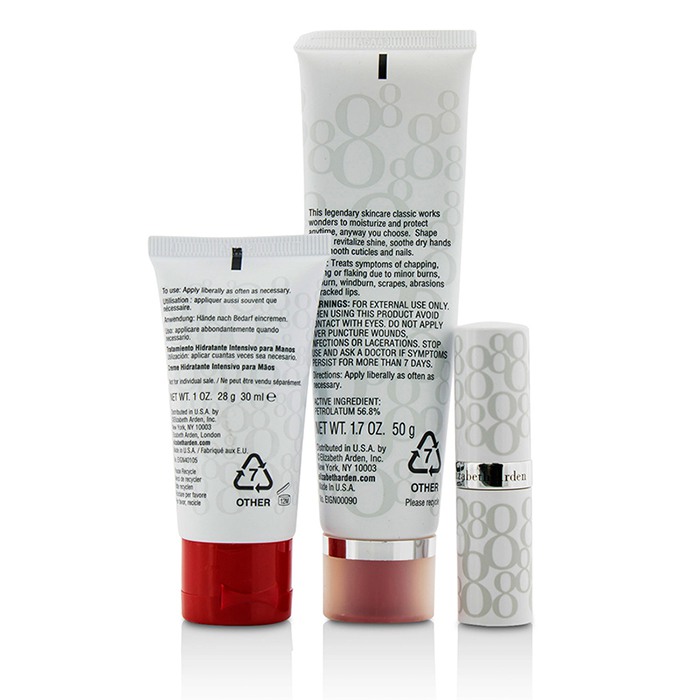 エリザベスアーデン Elizabeth Arden Eight Hour Cream Nourishing Skin Essentials Set: Skin Protectant The Original+Hand Treatment+Lip (Box Slightly Damaged) 3pcsProduct Thumbnail