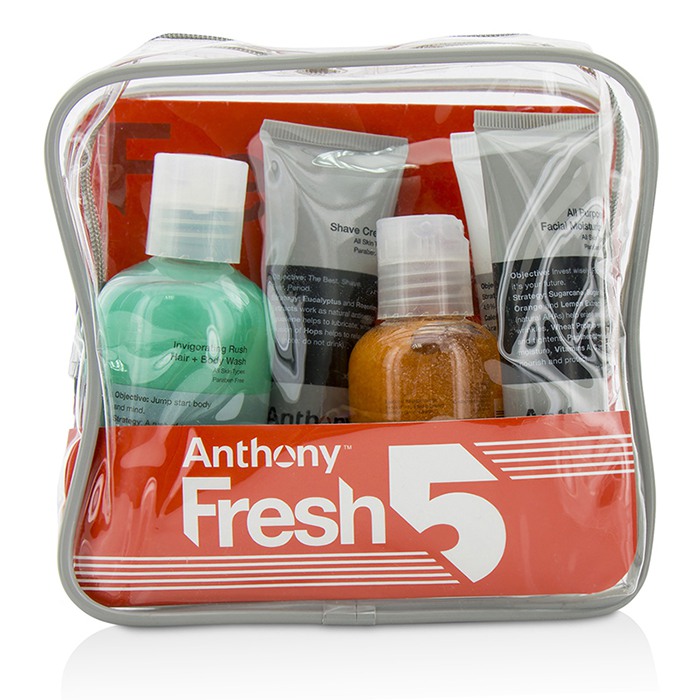 安东尼 Anthony Fresh 5 Kit: Facial Scrub 60ml + Shave Cream 30ml + Invigorating Rush 100ml + Glycolic Facial Cleanser 30ml + All Purpose Facial Moisturizer 30ml 5pcsProduct Thumbnail