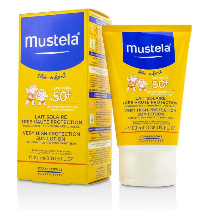 Mustela Very High Protection Sun Lotion SPF 50+ - Solsensitiv og intolerant hud 100ml/3.3ozProduct Thumbnail