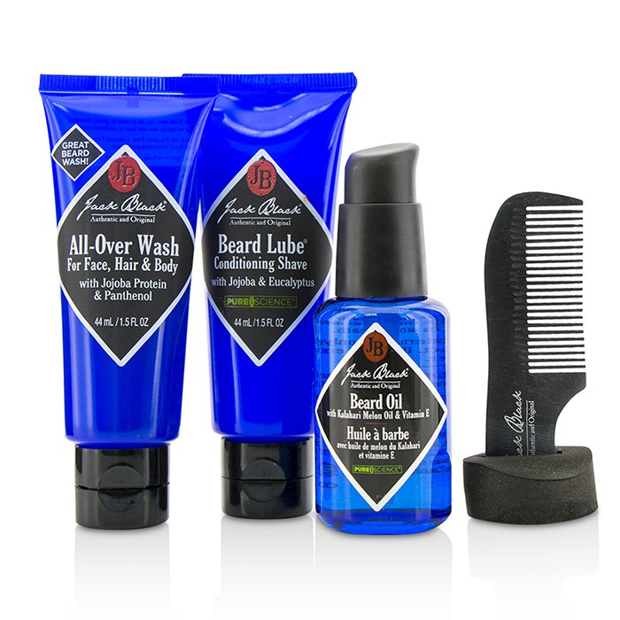 ジャックブラック Jack Black Beard Grooming Kit: All-Over Wash 44ml, Beard Oil 30ml, Beard Lube Conditioning Shave 44ml, Beard Comb 4pcsProduct Thumbnail