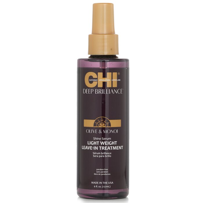 CHI Deep Brilliance Olive & Monoi Shine Serum Light Weight Leave-In Treatment 178ml/6ozProduct Thumbnail