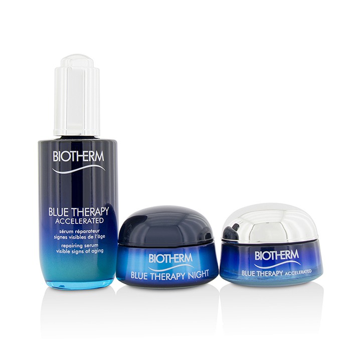 Biotherm סט סרום בלו ת'רפי: Blue Therapy Accelerated Repairing Serum+ Blue Therapy Accelerated Repairing Anti-Aging Silky Cream+Blue Therapy Night Cream+Bag 3pcs+1bagProduct Thumbnail