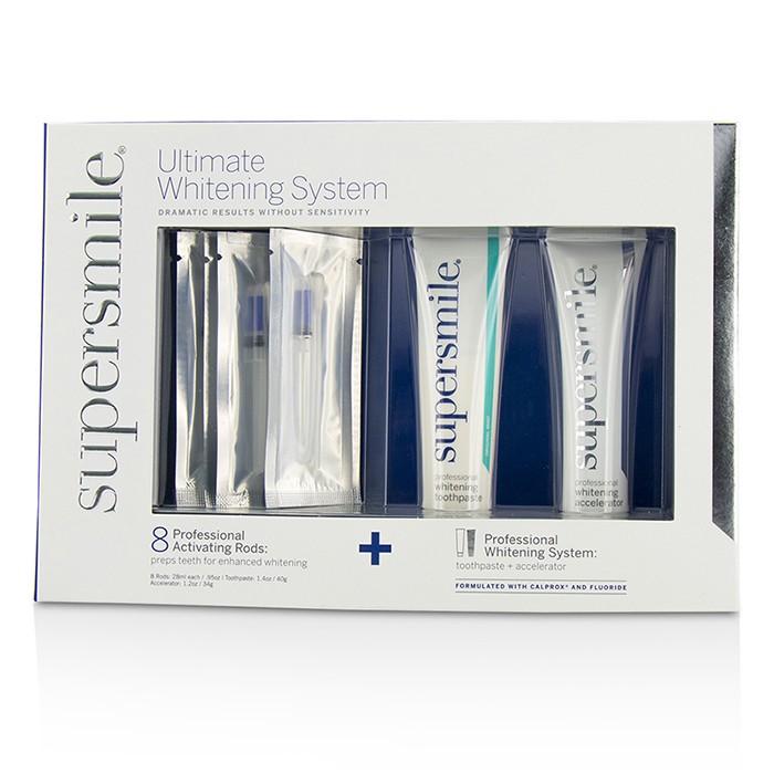 Supersmile 超級微笑 Ultimate Whitening System: Toothpaste 50g/1.75oz + Accelerator 34g/1.2oz + Activating Rods 8rods (Exp. Date: 01/2018) 2pcs+8rodsProduct Thumbnail