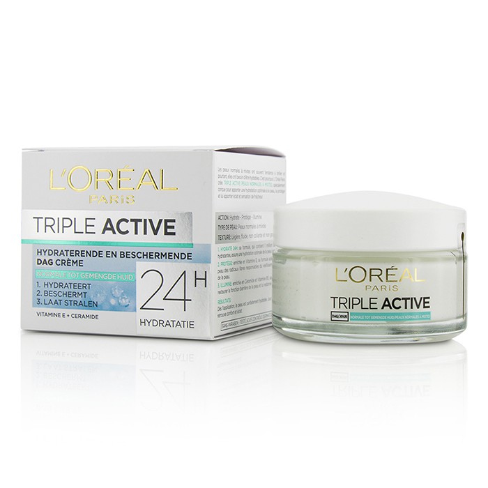 L'Oreal Triple Active Multi-Protective Day Cream 24H Hydration קרם לחות ליום- לעור רגיל/מעורב 50ml/1.7ozProduct Thumbnail