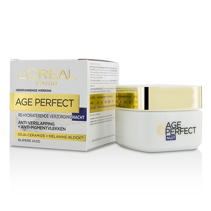L'Oreal Age Perfect Re-Hydrating Night Cream קרם לילה - לעור בוגר 50ml/1.7ozProduct Thumbnail