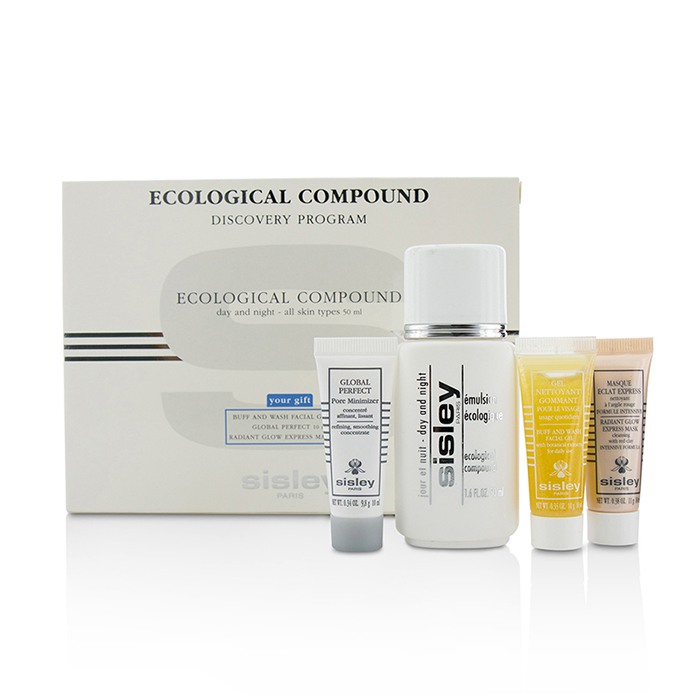 Sisley Ecological Compound Discovery Program: Ecological Compound 50ml, Buff & Wash Gel Facial 10ml, Global Perfect 10ml, Radian... 4pcsProduct Thumbnail
