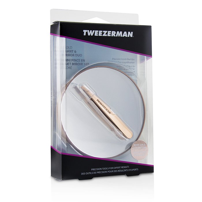 Tweezerman Rose Gold Mini Pinzas Inclinadas Y Espejo 10X Product Thumbnail