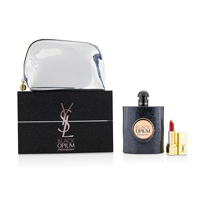 Yves Saint Laurent Black Opium Coffret: Eau De Parfum Spray - Parfum EDP90ml/3oz + Mini Lipstick + Pouch 2pcs+pouchProduct Thumbnail
