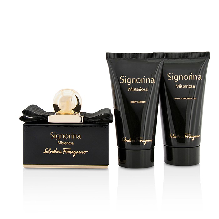 サルヴァトーレ フェラガモ Salvatore Ferragamo Signorina Misteriosa Coffret: Eau De Parfum Spray 50ml/1.7oz + Body Lotion 50ml/1.7oz + Bath & Shower Gel 50ml/1.7oz 3pcsProduct Thumbnail