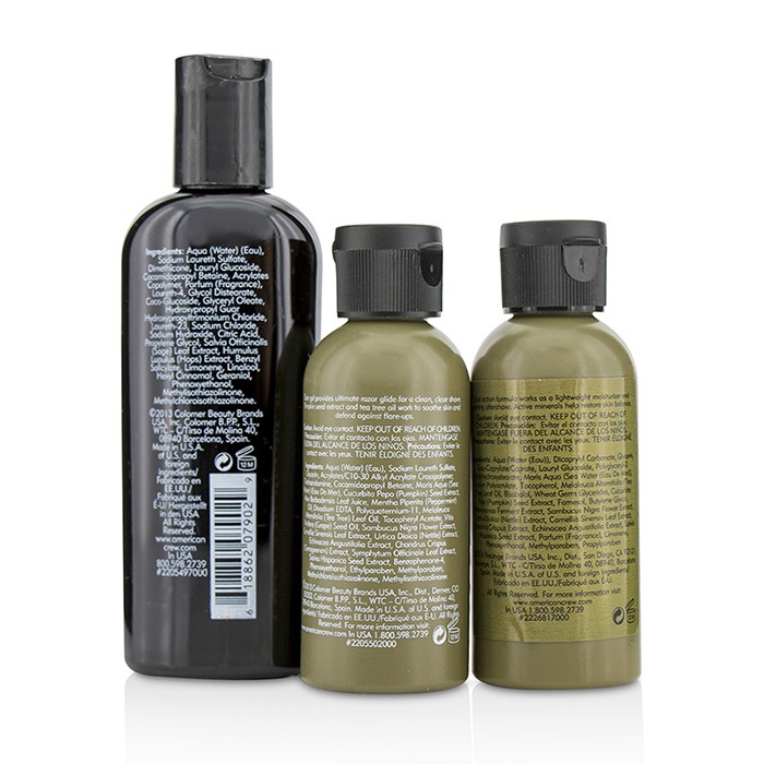 美国队员 American Crew Travel Grooming Kit: Men Classic 3-IN-1 Shampoo, Conditioner & Body Wash 100ml + Precision Shave Gel 50ml + Post Shaving Cooling Lotion 50ml 3pcsProduct Thumbnail